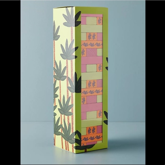 Anthropologie • Kendra Dandy Jumbo Jumbling Tower Wooden Block Game Boho Chic